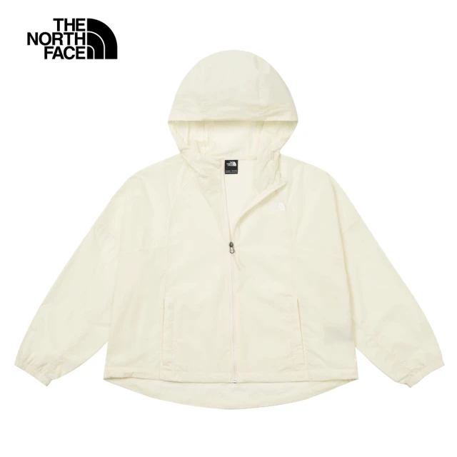 The North Face 北面女款米白色防風防曬舒適透氣休閒連帽外套｜7WBVQLI