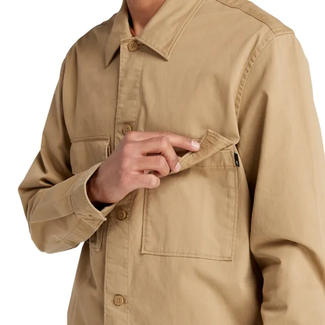 【Timberland】男款卡其色長袖襯衫外套(A28QG918)