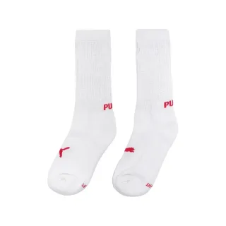 【PUMA】襪子 Fashion Slouch Crew Socks 男女款 白 粉紅 長襪 厚底 台灣製 單雙(BB1427-03)