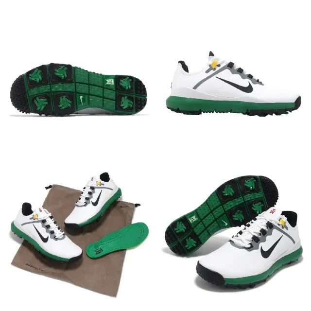 【NIKE 耐吉】高爾夫球鞋 TW 13 男鞋 寬楦 白 黑 防潑水 老虎伍茲 皮革 運動鞋(DR5753-100)