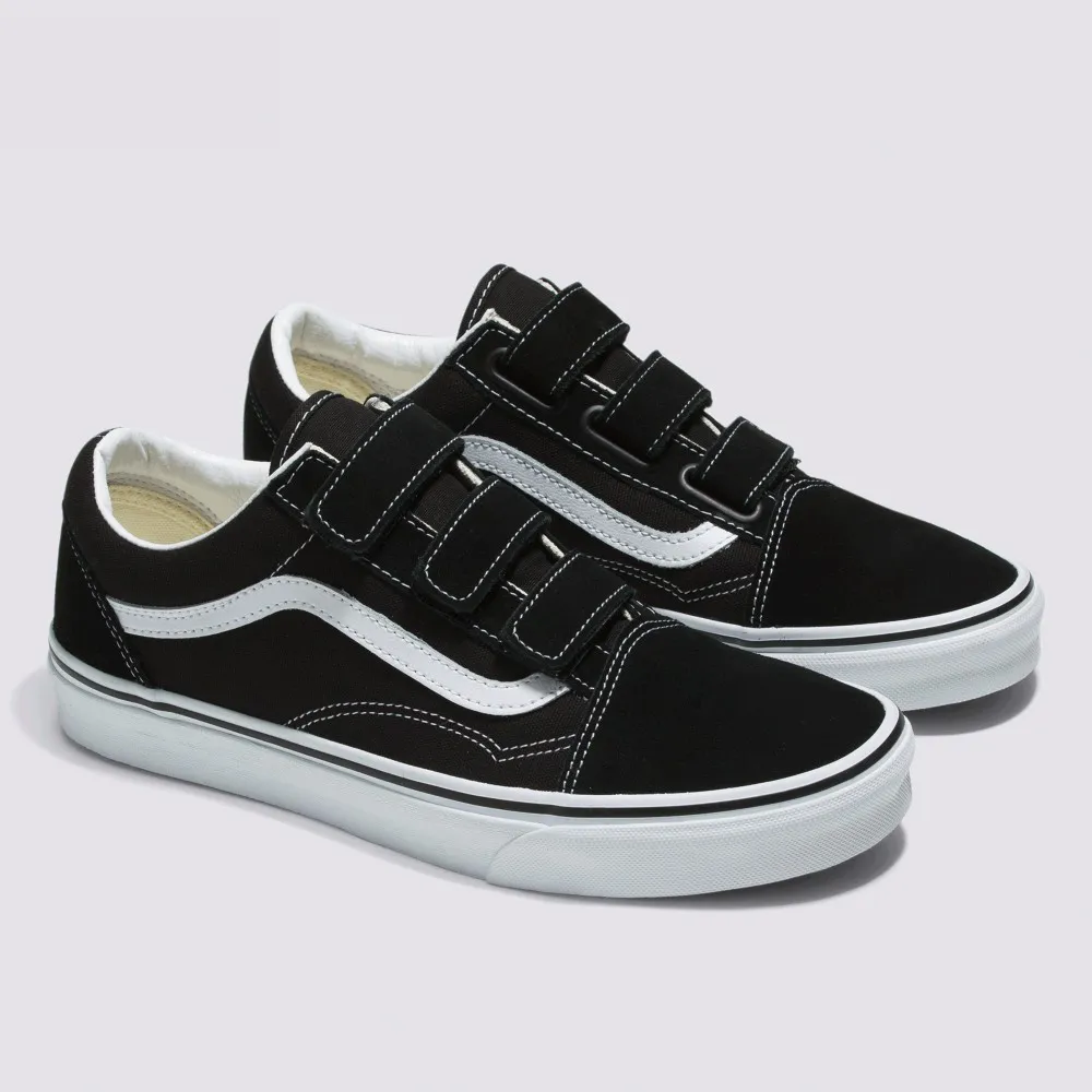 【VANS 官方旗艦】Old Skool V 男女款黑色滑板鞋