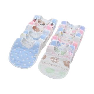 【JoyNa】5條入-U型圍兜 口水巾 圍兜兜(嬰兒純棉/6層紗/紗布巾/餵奶巾/口水圍兜/寶寶吃飯)