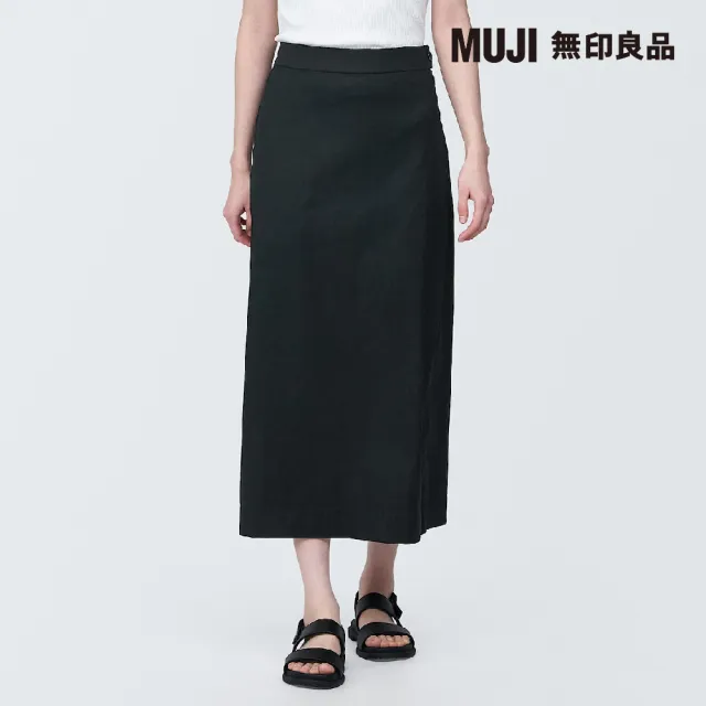 【MUJI 無印良品】女大麻混彈性直筒裙(共4色)