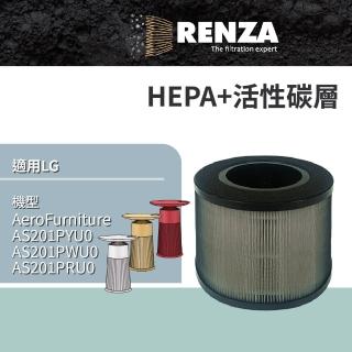【RENZA】AeroFurniture 新淨幾無線充電空清機 AS201PYU0 PWU0 PRU0(2合1HEPA+活性碳濾網 濾芯)