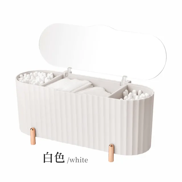 【E.dot】2入組 桌面分格防塵收納盒(置物盒)