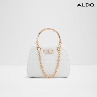 【ALDO】NANACELIA-時尚菱格金屬釦點綴手提包(白色)