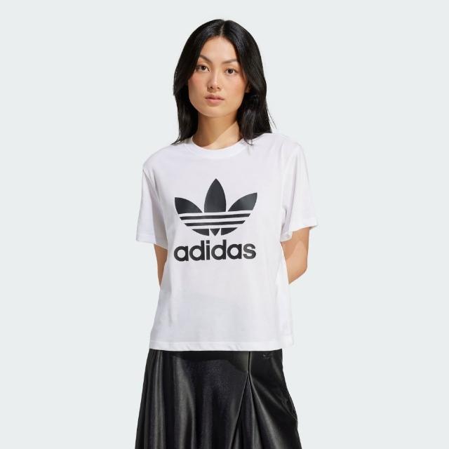 【adidas 愛迪達】TREFOIL TEE 短袖 休閒 短T 色 三葉草 女 白色(IN8441)