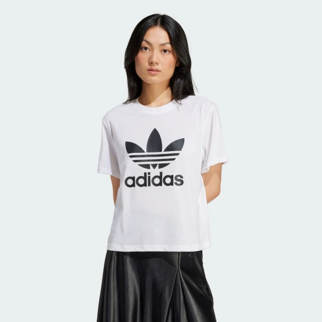 adidas 愛迪達 TREFOIL TEE 短袖 休閒 短T 色 三葉草 女 白色(IN8441)