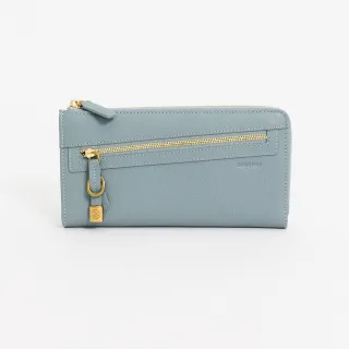 【ZODENCE 佐登司】進口牛皮斜拉鍊長夾(幽藍)
