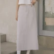 【Queenshop】女裝 質感開衩壓褶西裝長裙 兩色售 S/M/L 現+預 03021269