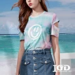 【IGD 英格麗】網路獨賣款-SMILE微笑印圖渲染T恤造型上衣(粉色)