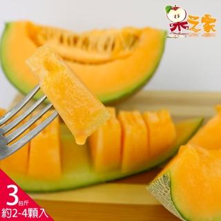 【果之家】臺南七股超甜爆汁網紋紅肉哈密瓜3臺斤(約2-4顆入)