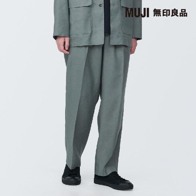 【MUJI 無印良品】男大麻混不易起皺直筒褲(共3色)