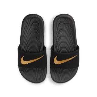 【NIKE 耐吉】KAWA SLIDE GS/PS 女鞋 大童 運動 拖鞋 黑金(819352003)