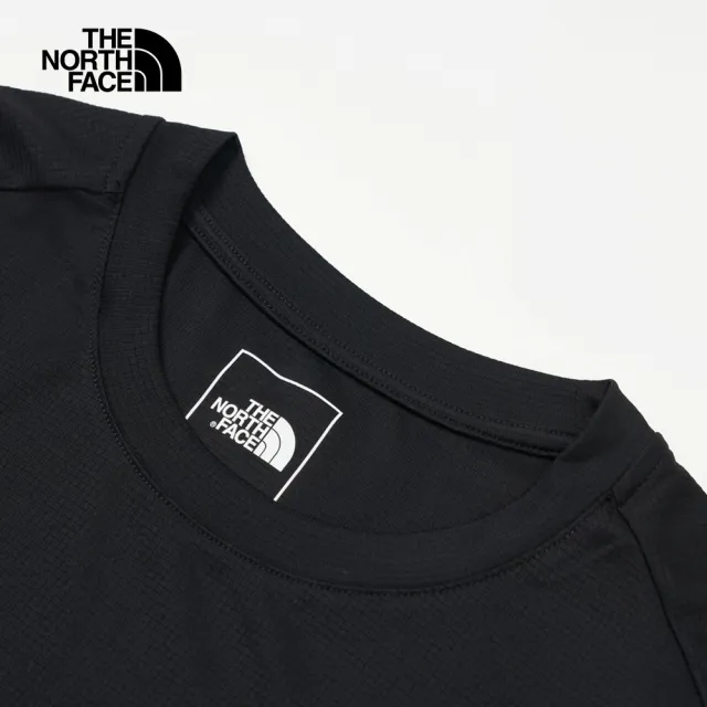 【The North Face 官方旗艦】【抗UV】】北面男款UPF黑色吸濕排汗防曬透氣休閒短袖T恤｜83TOJK3