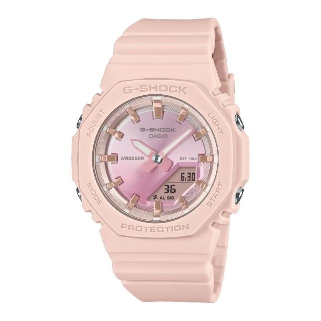 【CASIO 卡西歐】G-SHOCK夏季光澤雙顯錶(GMA-P2100SG-4A)