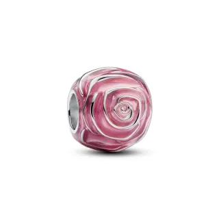 【Pandora 官方直營】粉紅玫瑰綻放串飾
