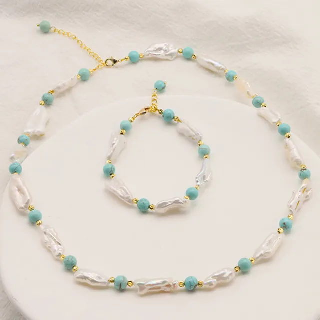 【禧禧珠寶】巴洛克珍珠松石套組