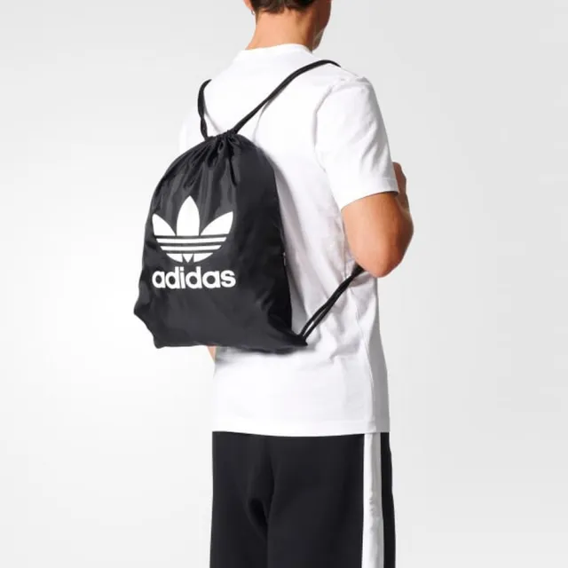 【adidas 愛迪達】運動包 男包 女包 束口袋 GYMSACK TREFOIL(BK6726)