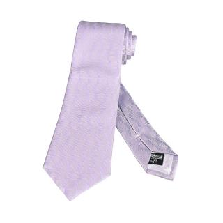 【EMPORIO ARMANI】EMPORIO ARMANI真絲刺繡老鷹LOGO漸層雙色格紋設計領帶(寬版/淺紫x灰)