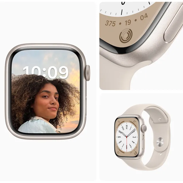 【Apple】A級福利品 Apple Watch Series 8 45公釐 GPS 鋁金屬錶殼 保固6個月 贈矽膠錶帶+矽膠錶殼
