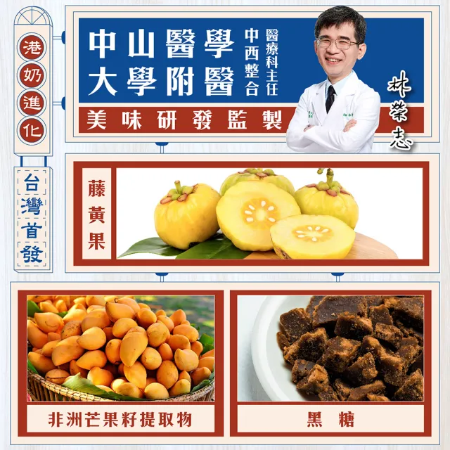 【家家生醫】七日孅-港式奶茶4盒(7包/盒.中山附醫林榮志醫師茶餐廳研發-機能茶.藤黃果.非洲芒果籽)