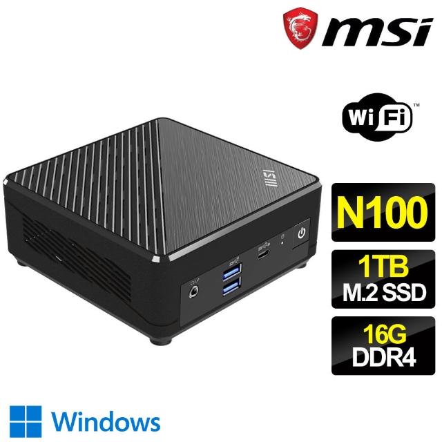 【MSI 微星】Cubi Intel四核 WIN11 {斷橋殘雪} 迷你電腦(N100/16G/1TB M.2)