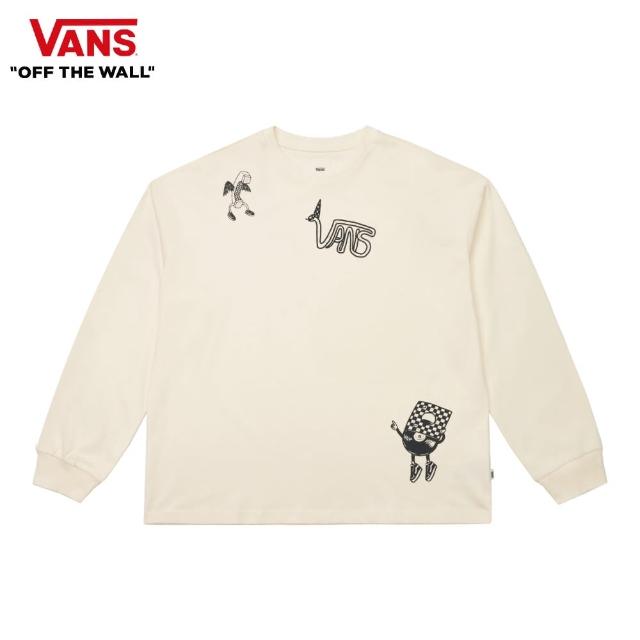 【VANS 官方旗艦】Doodle 男女款米白色長袖T恤