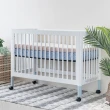 【LEVANA】minicolor三合一嬰兒床+高密度支撐棉床墊+大象寢具五件組＋保潔床包(兒童床/成長床/多功能床)