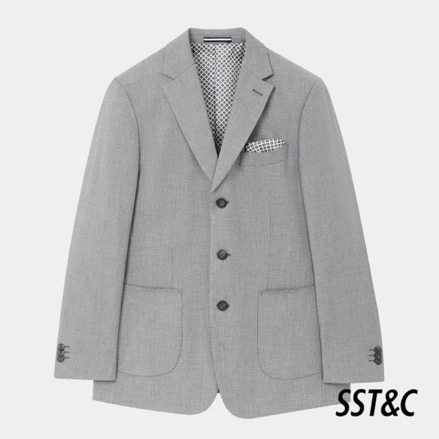 【SST&C 新品上市】淺灰紋理裁縫版西裝外套0112310008