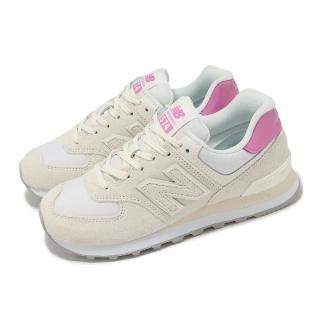 【NEW BALANCE】休閒鞋 574 女鞋 米白 粉 麂皮 尼龍 緩震 經典 拼接 NB(WL5742BA-B)