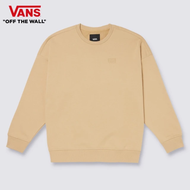 VANS 官方旗艦 Logo 男女款奶茶色長袖大學T