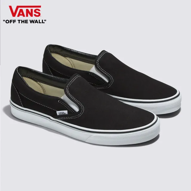 【VANS 官方旗艦】Classic Slip-On 男女款黑色滑板鞋/休閒鞋/帆布