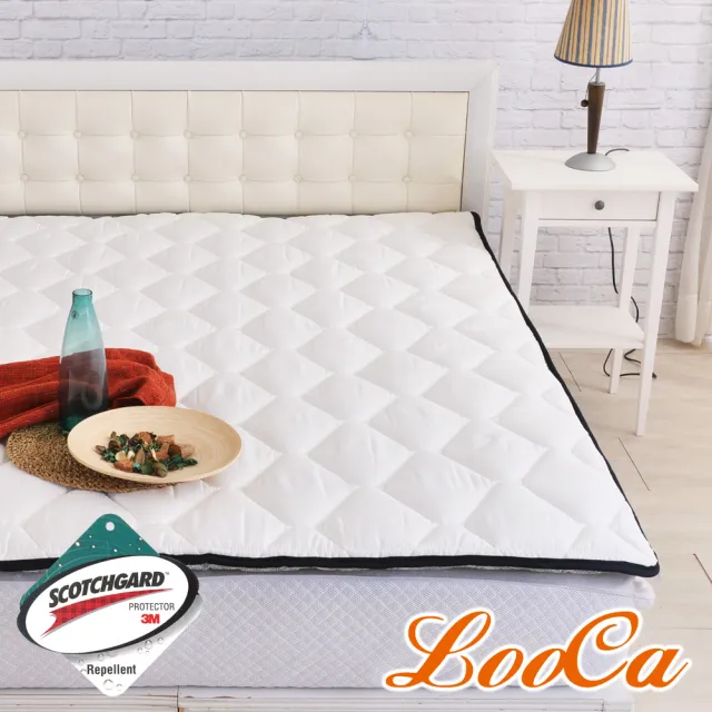 【LooCa】3M防潑水技術-超厚8cm兩用日式床墊/野餐墊/露營墊(雙人5尺-送蠶絲棉枕x2)