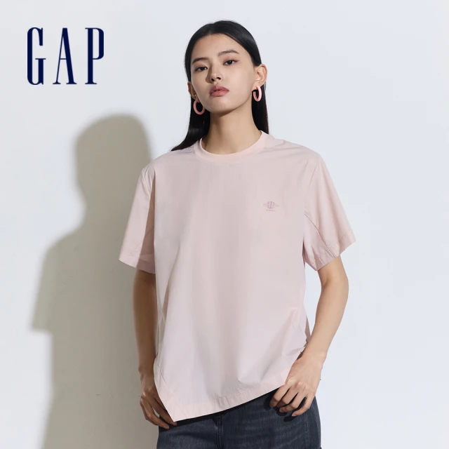 GAP 女裝 Logo印花圓領短袖T恤-粉色(466824)