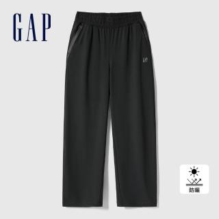 【GAP】女裝 Logo防曬鬆緊運動褲-炭黑色(890027)