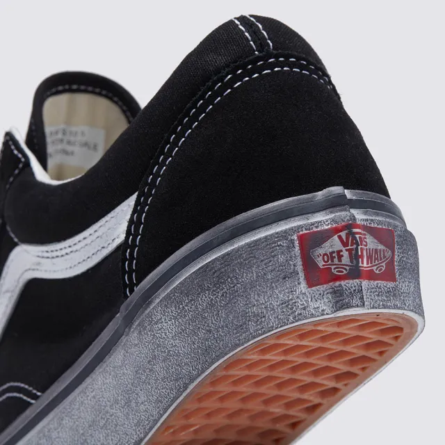 【VANS 官方旗艦】Stressed Old Skool 男女款黑色滑板鞋/休閒鞋