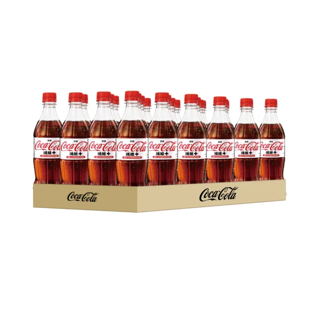 【Coca-Cola 可口可樂-週期購】纖維+寶特瓶600ml x24入/箱(無糖)