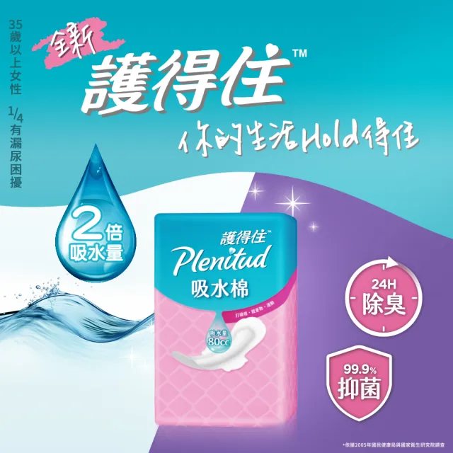【Plenitud 護得住】超乾爽吸水棉/漏尿墊-防漏尿用 19cm 26片x12包/箱