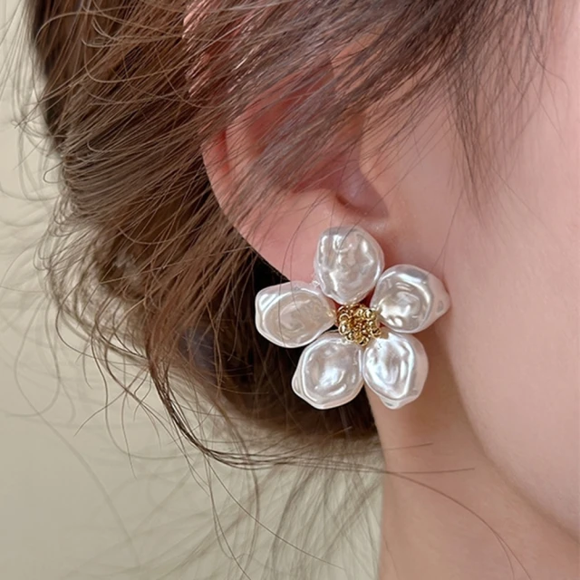 Niloe 鑲鑽雙色繡球花鎖珠純銀耳環(925純銀 台灣設計