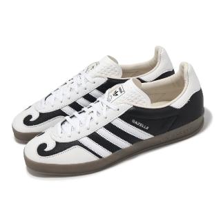 【adidas 愛迪達】休閒鞋 Gazelle Indoor 男鞋 女鞋 白 黑 Gatsin 低筒 三條紋 情侶鞋 愛迪達(IH9989)