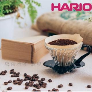 【HARIO】V60 耐熱玻璃濾杯及無漂白濾紙110張(1-2人份)