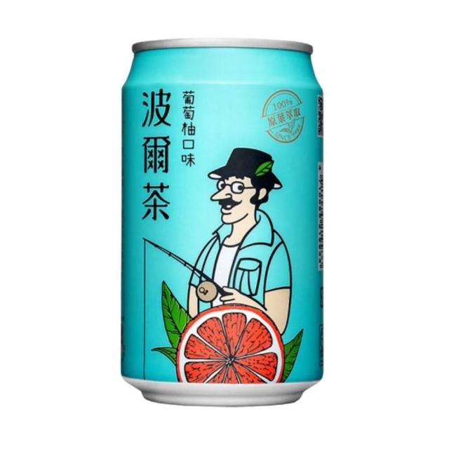 【金車/伯朗】波爾茶-葡萄柚口味320mlx24入/箱(TQF微笑標章)