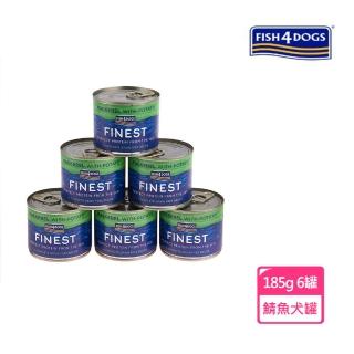 【FISH4DOGS 海洋之星】挪威鯖魚主食犬罐 185g*6罐(狗罐 濕食 狗主食罐 全齡適用)