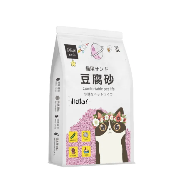 【RoLife簡約生活】天然環保豆腐貓砂/益生菌混合款豆腐砂6L-8包組