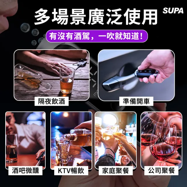 【速霸】智慧Mini高準度酒精檢測器 酒測器 酒測棒(酒精偵測/無須吹氣管/隨身酒測機)