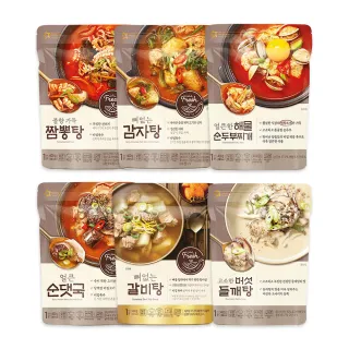 【韓味不二】韓國OURHOME必吃美味湯品超值3入組(香辣豬腸湯/無骨牛排骨湯/火辣炒碼湯/香辣無骨馬鈴薯排湯)