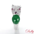 【DOLLY】14K金 緬甸翠綠冰種翡翠鑽石戒指