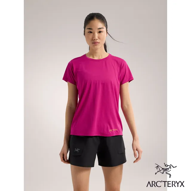 【Arcteryx 始祖鳥官方直營】女 Taema ArcBird 快乾短袖圓領衫(日暮雜紅)