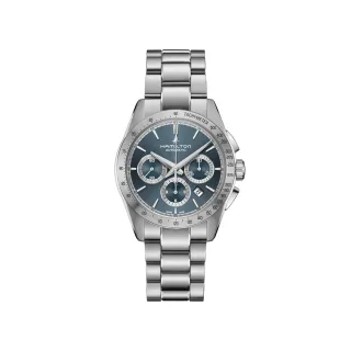 【HAMILTON 漢米爾頓】爵士大師系列 PERFORMER 腕錶 42mm(自動上鍊 三眼 計時 中性 鋼帶 H36656140)